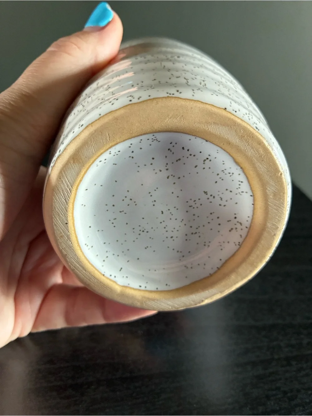 Neutral Speckled Ceramic Bud Vases (2)